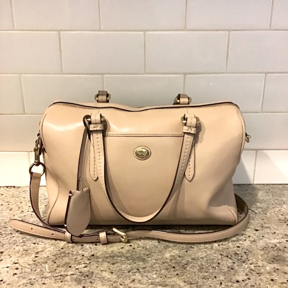 Coach Leather Satchel With Detachable Strap